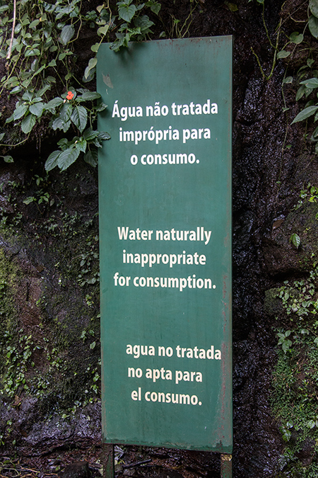 Warning, Water naturally inappropriate for Consumption, Parque Nacional do Iguaçu, (Iguazu National Park), Brazil