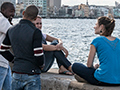 At the Malec�n, Havana Cuba