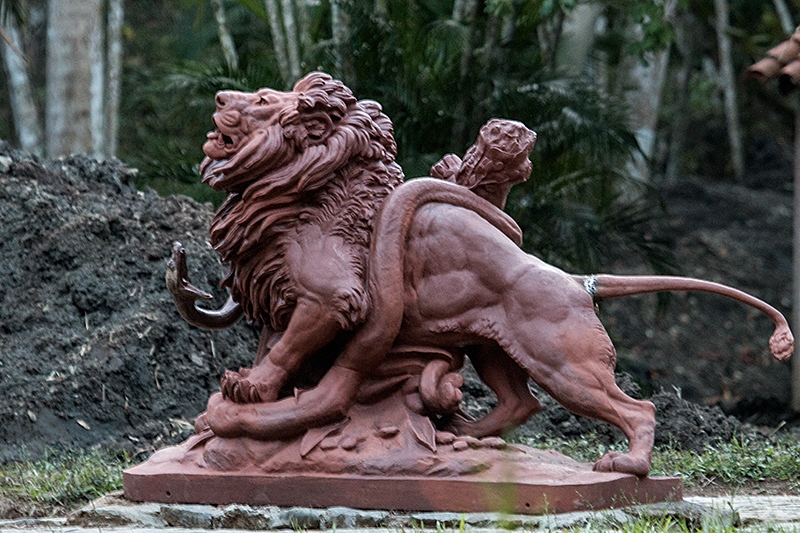 Lion Statue at Hacienda Cortina, La Güira National Park, Cuba