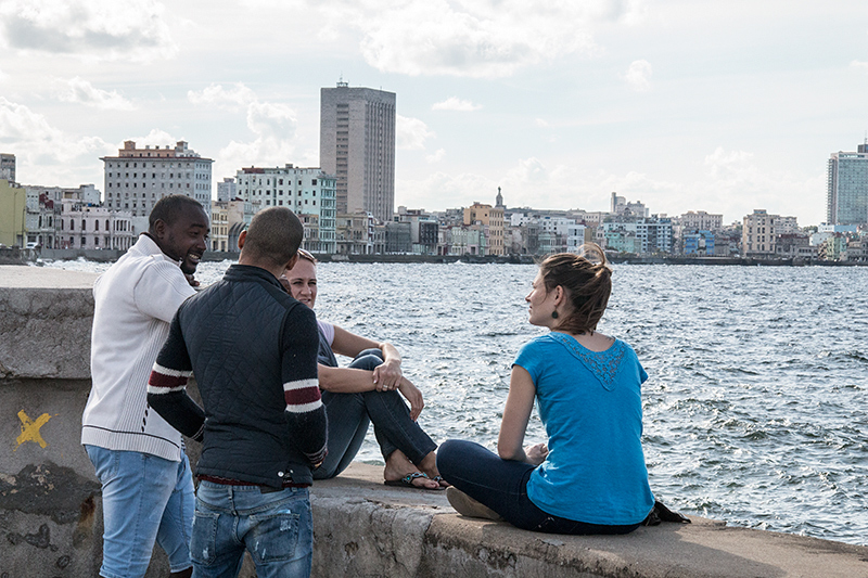 At the Malec�n, Havana, Cuba