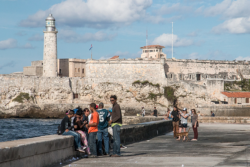At the Malec�n, Havana, Cuba